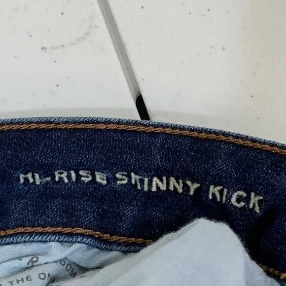 American Eagle Jeans sz 14 Hi Rise Skinny Kick Dark Wash Inseam 31" - Picture 13 of 13